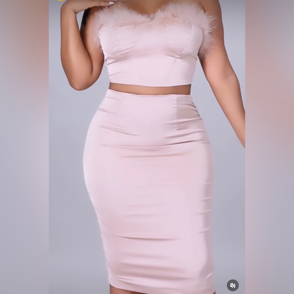 Tan 2piece Skirt Set
